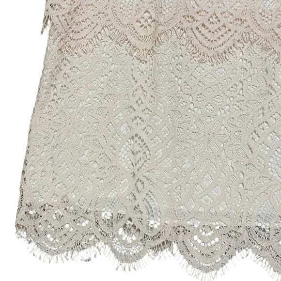 Sundance Julia cream tired lace short sleeve mini dress feminist cottagecore - Picture 6 of 10